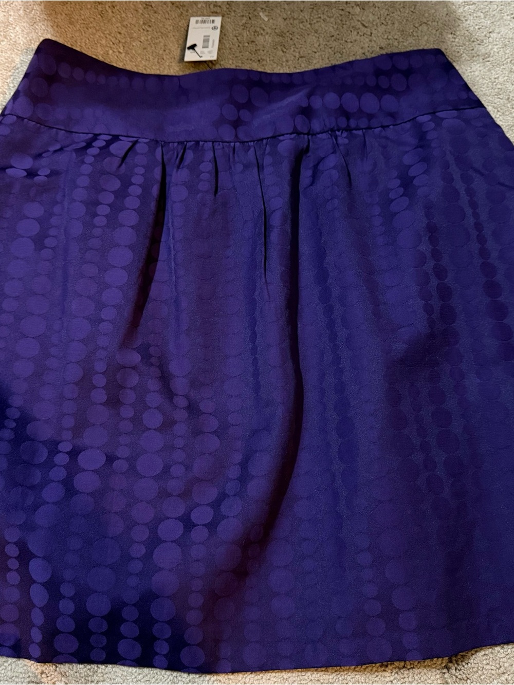 The Limited Deep Purple A-Line Skirt with Dot Jacquard